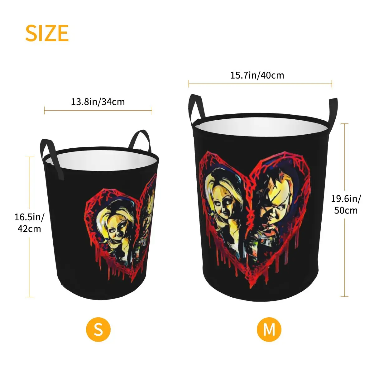 Chucky And Tiffany Foldable Laundry Baskets Dirty Clothes Toys Sundries Storage Basket Large Waterproof Bag For Home Kids