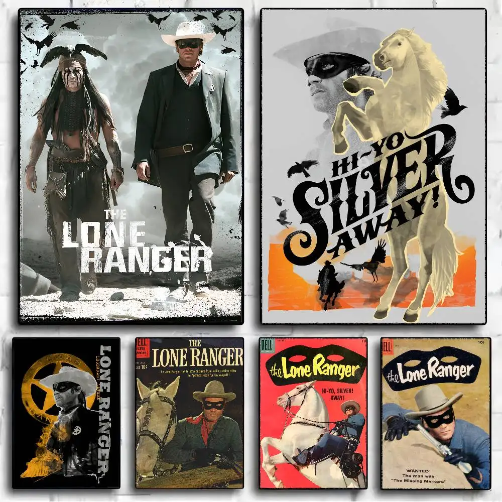 The Lone Ranger Anime Posters Sticky Decoracion Painting Wall Art White Kraft Paper Wall Decor