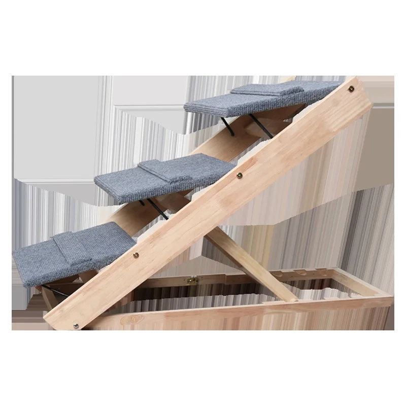 

Solid Wood Pet Stairs, Small and Medium-sized Dogs, Dogs, Ladders, Slopes, Beds, Sofa Ladders Can Be Folded