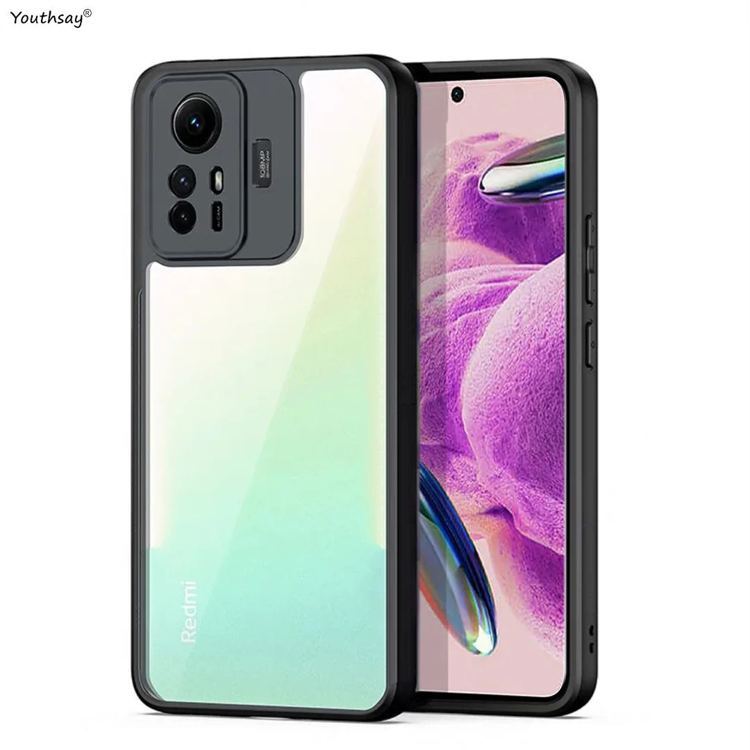 For Redmi Note 12S Clear Case Redmi Note 12S Cover Hard PC TPU Edge Shockproof Shell Full Cover Lens Funda Redmi Note 12S