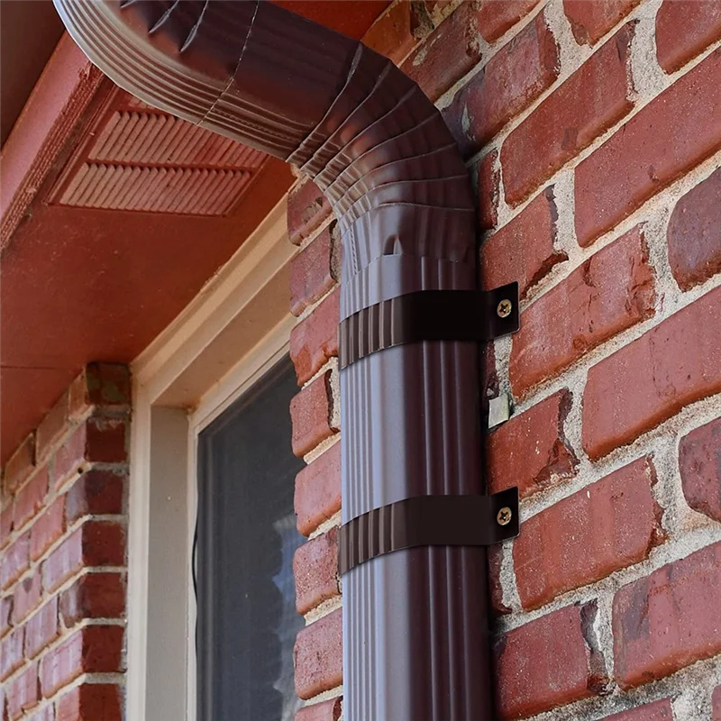 AB06 Downspout Adapter Gutter Downspout Strap 3X4 Leader Strap 3X4 (6 Pack) (Brown)