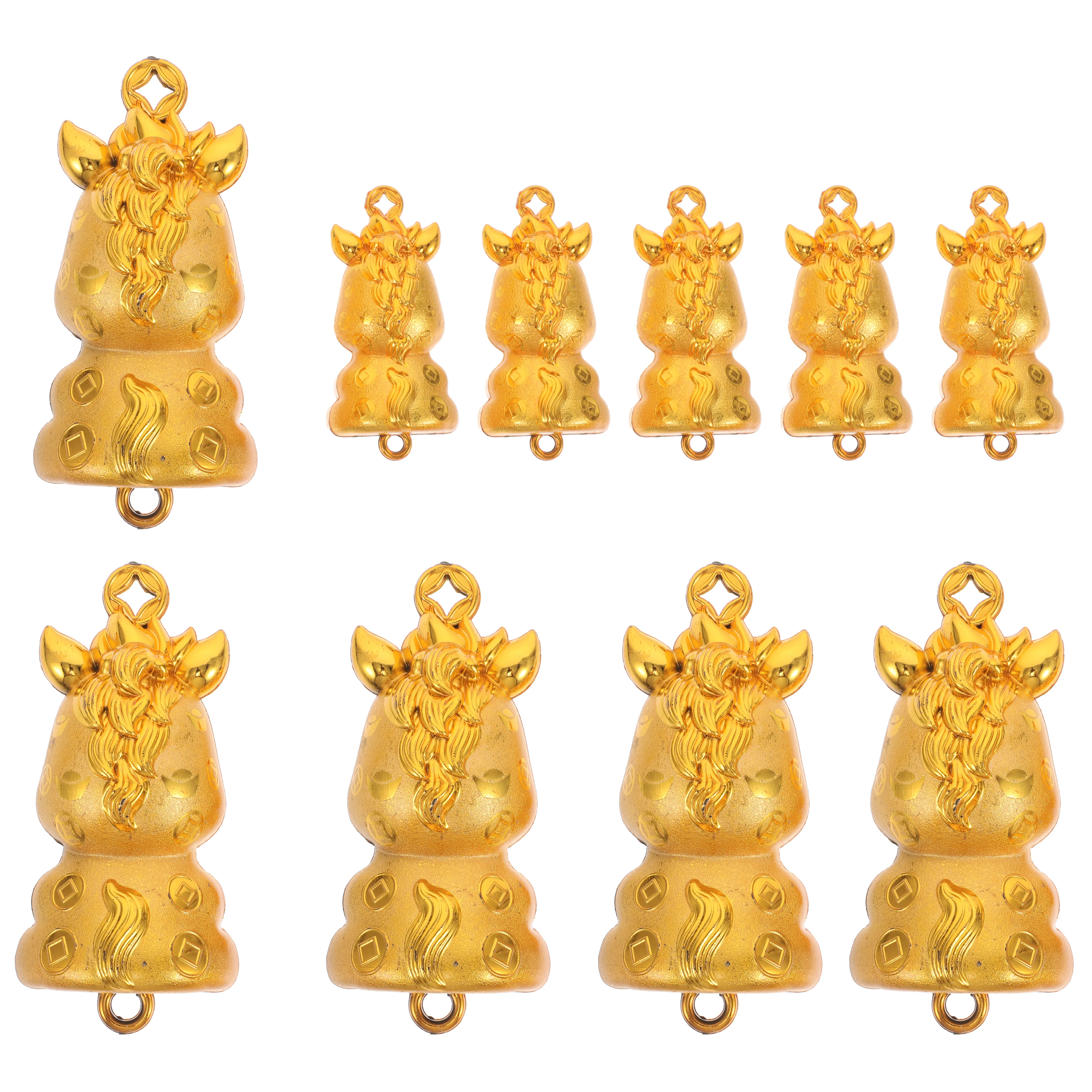 

10pcs Horse Year Pendant Charms 2026 Chinese New Year Decorations Zodiac Horse Keychain Charms Vintage Animal Hanging Ornaments