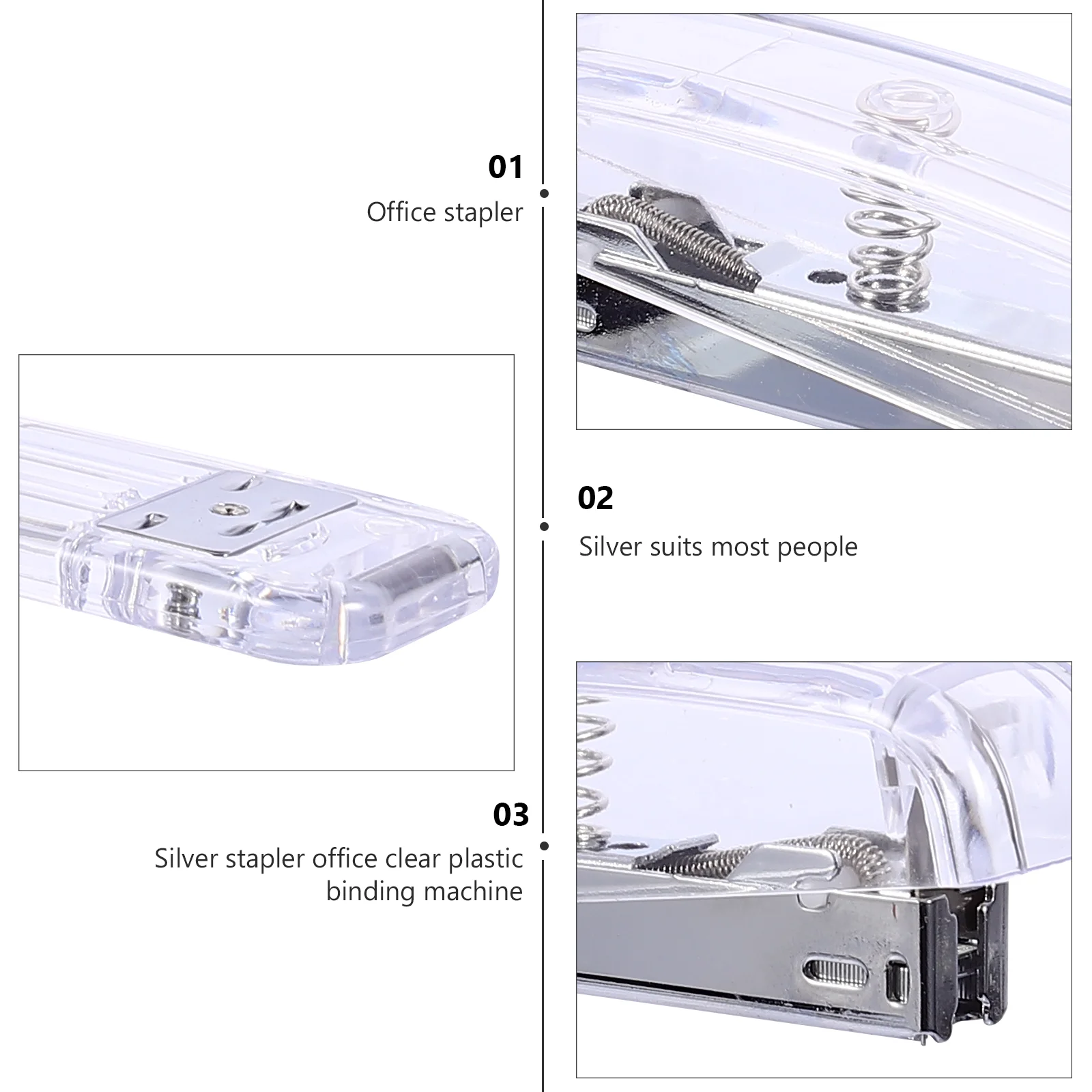 

1pc Creative Stapler Plastic Alloy Portable School Office Supply Practical Stapler For School Hardly Jams