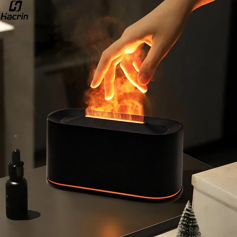 

Flame Humidifier Aroma Diffuser Aromatherapy Fragrance Diffuser Fire Humidifier for Home Essential Oil Diffuser with Night Light