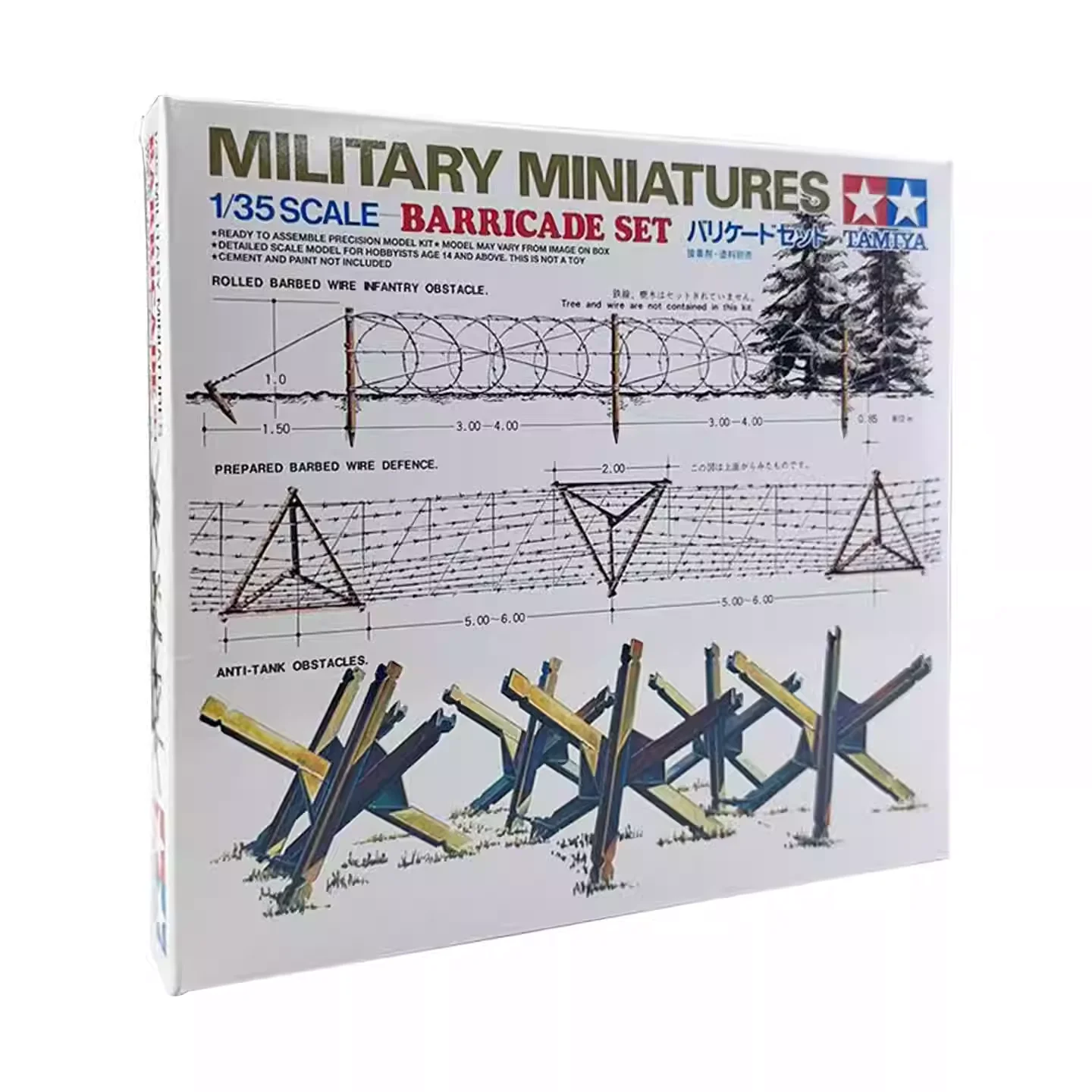 TAMIYA escena edificio modelo Suite 35027 1/35 obstáculo de infantería Barbwire |   Juego de barricadas de obstáculos antitanque