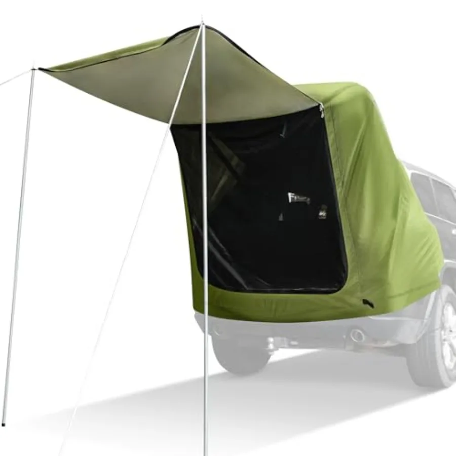 

SUV Tailgate Tent with Awning - Waterproof Polyester SUV Tent for Camping, Black with Silver Coating, Universal Fit for Most SU