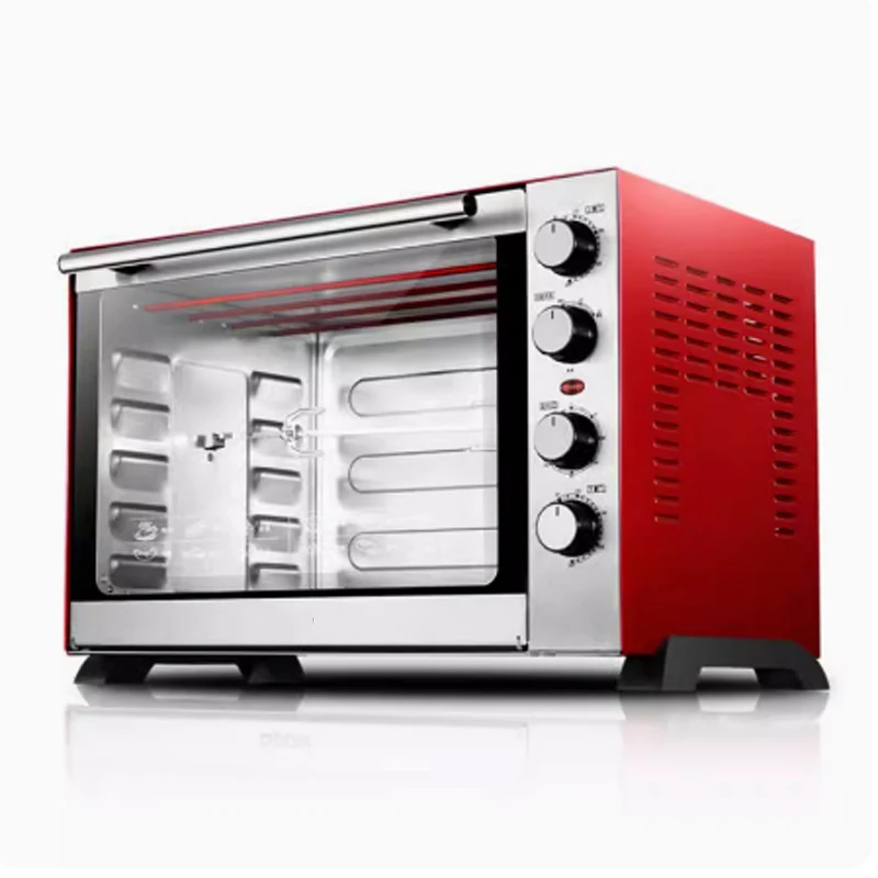 Household Mechanical Electric Oven Temperature Control Electric Oven Stainless Steel Black Crystal Panel 60L Electric Oven ﻿