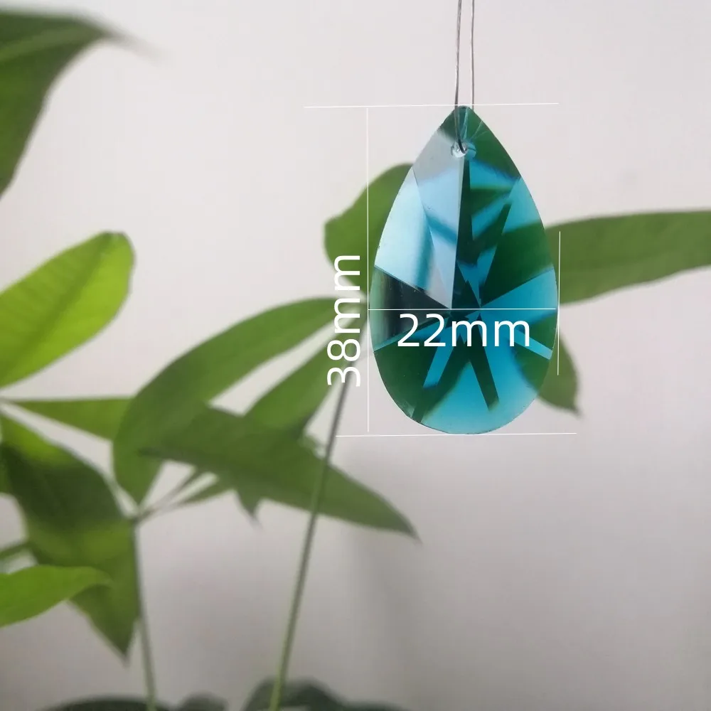 Camal 2PCS 38mm Colorful Crystal Glass Pear-shaped Prism Pendant Drop SunCatcher Lamp Lighting Chandelier Part Hanging Decor DIY