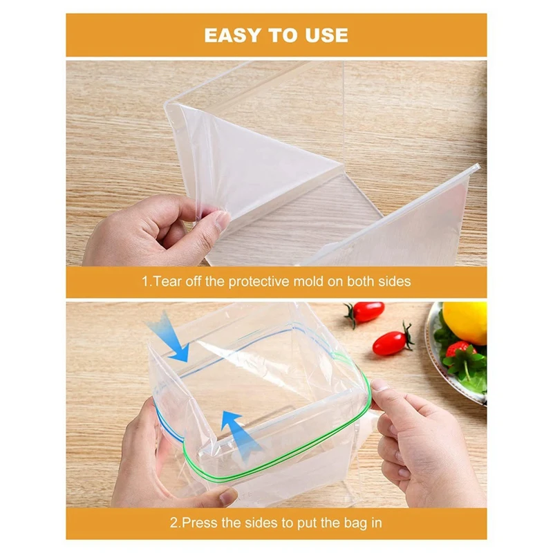 2 PCS Zipper Closure Bag Holder Baggy Rack Holder For Food Prep Bag Hands-Free To Pour Leftovers S