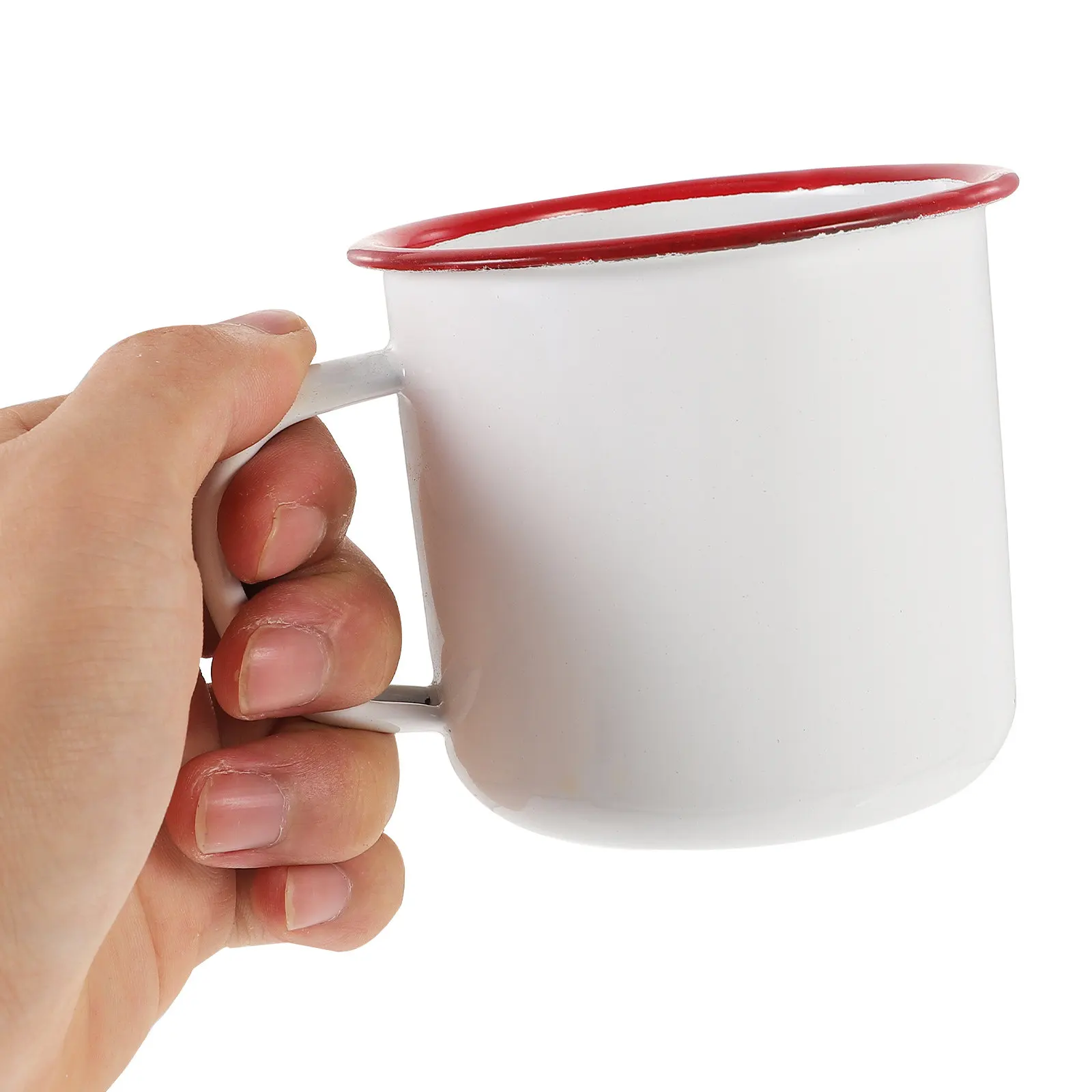 

Эмалированная кружка с удобной ручкой, утолщенным ободком, красочная, в ретро-стиле, для чая, кофе, молока, горячего шоколада, воды, сока, для путешествий