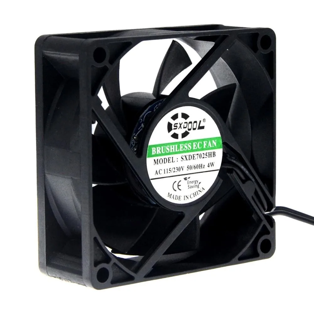 SXDOOL EC Motor Cooling Fan 70mm,70X25mm 115V 230V Dual Voltage For Cabinets Exhaust Chassis