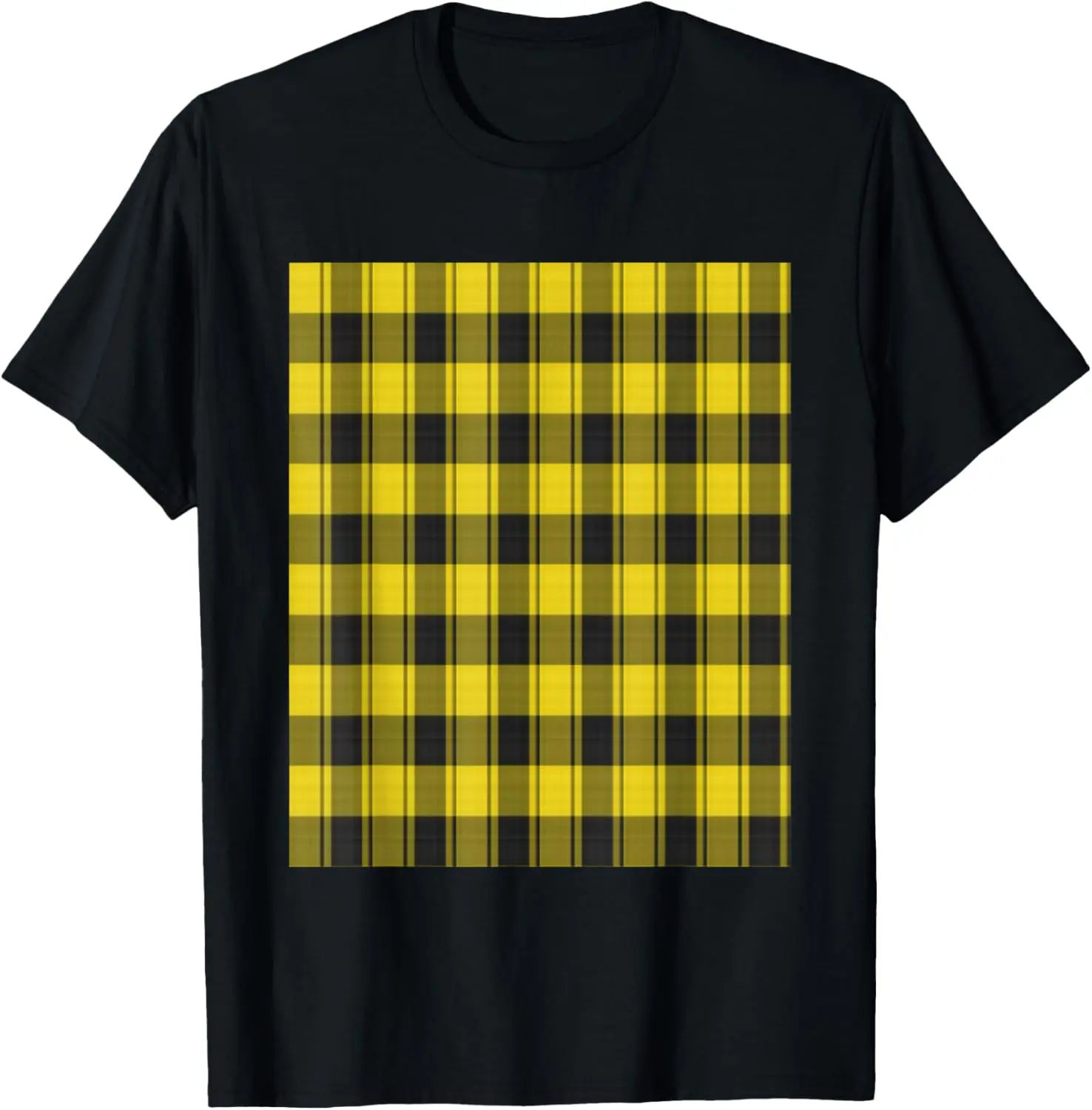 

Black & Yellow Check T-Shirt Plaid Flannel Graphic Tee
