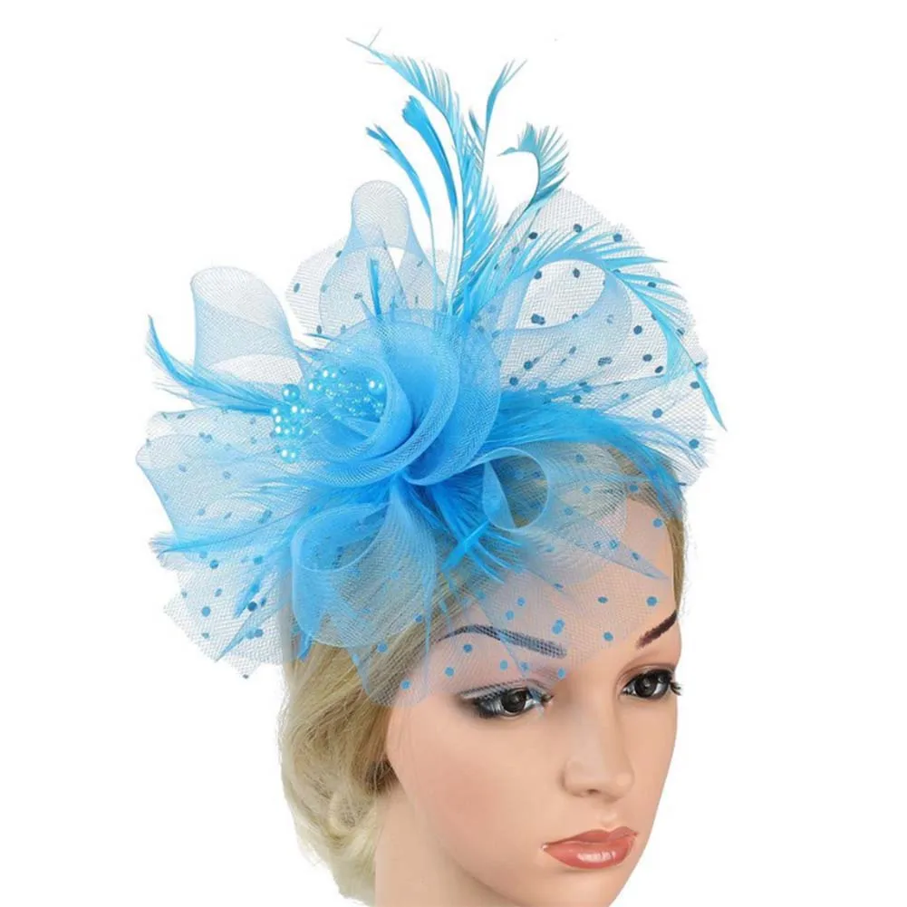 Hu Lan Feather Headwear Bridal Hair Accessories Mesh Top Hat Jockey Club Hair Accessories Hairclip Headband