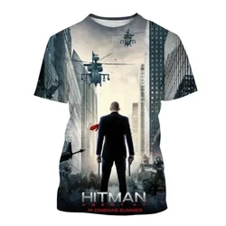 Fashion Men Clothing New Game Hitman 3D Print T-shirt Personality Unisex Oversized T Shirt Hip-hop Harajuku Street Tops Tees