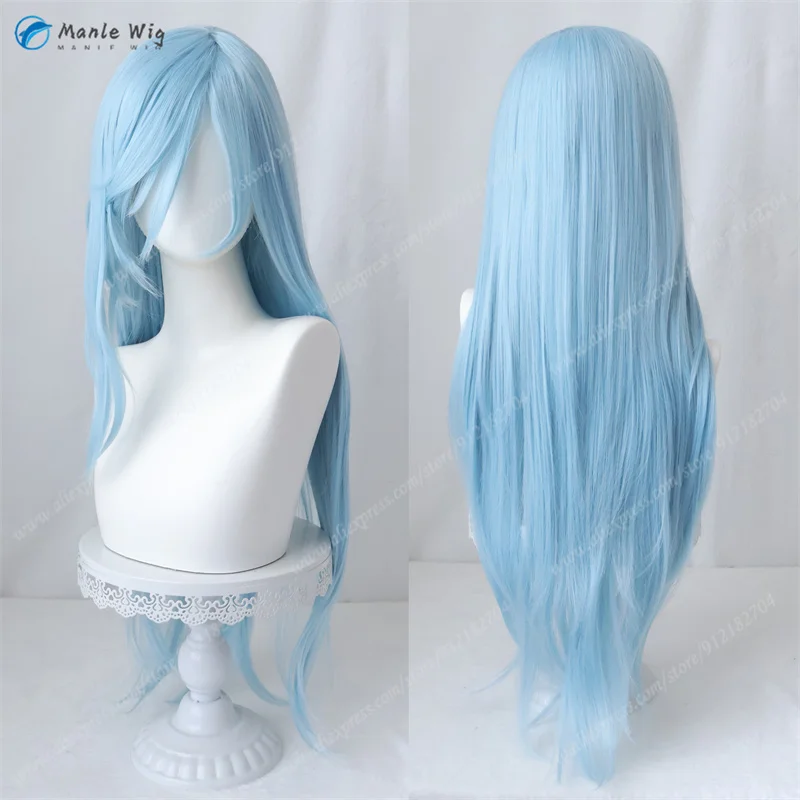 Anime Hinomori Shizuku Cosplay Wig 75cm Long Straight Blue Wig Cosplay Anime Wigs Heat Resistant Synthetic Hair + Wig Cap