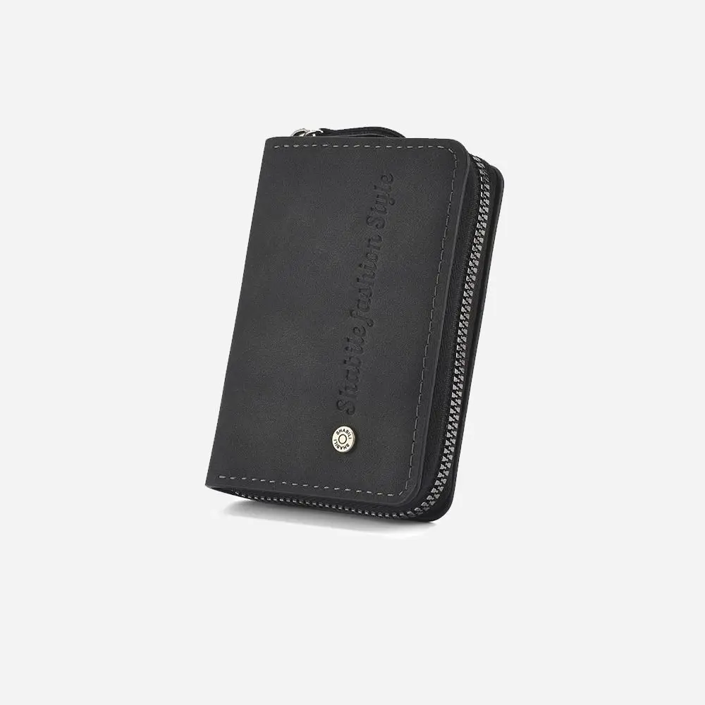 กระเป๋าใส่บัตรหนัง PU แฟชั่น ช่องใส่บัตรหลายใบ พกพาสะดวก กระเป๋าสตางค์ลำลอง ความจุขนาดใหญ่ สำหรับผู้ชาย