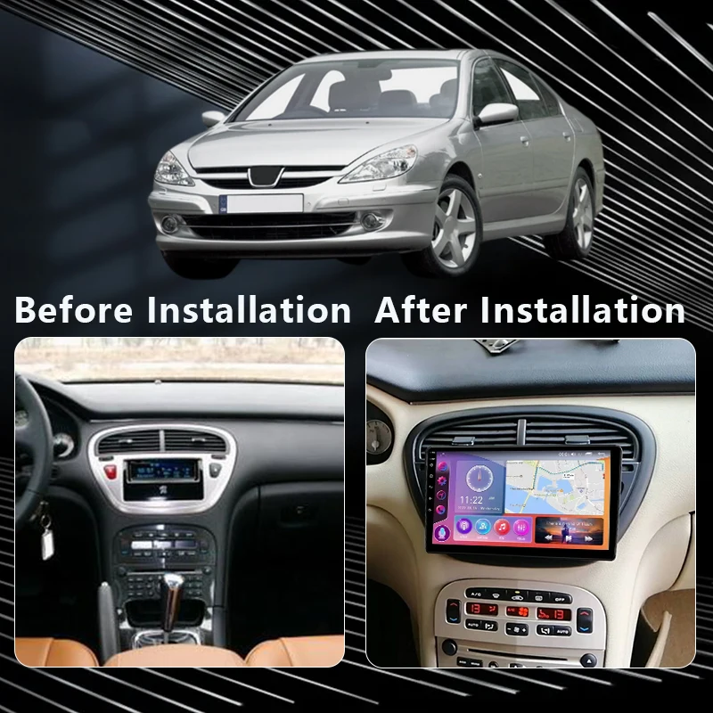 QSZN 9'' Android 13 For Peugeot 607 2004 - 2010 Car Radio Multimedia Player Stereo Bluetooth DSP GPS Navigation No 2Din DVD