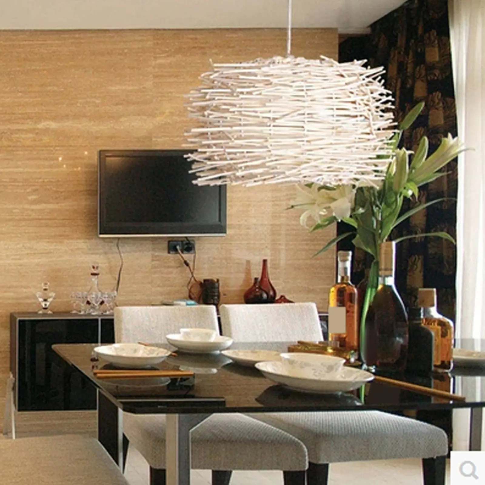 

Pastoral Style Bird's Nest Pendant Lamp 30cm Rattan Ceiling Light Vintage Chandelier E27 Dining Room Restaurant Bar Hanging Lamp