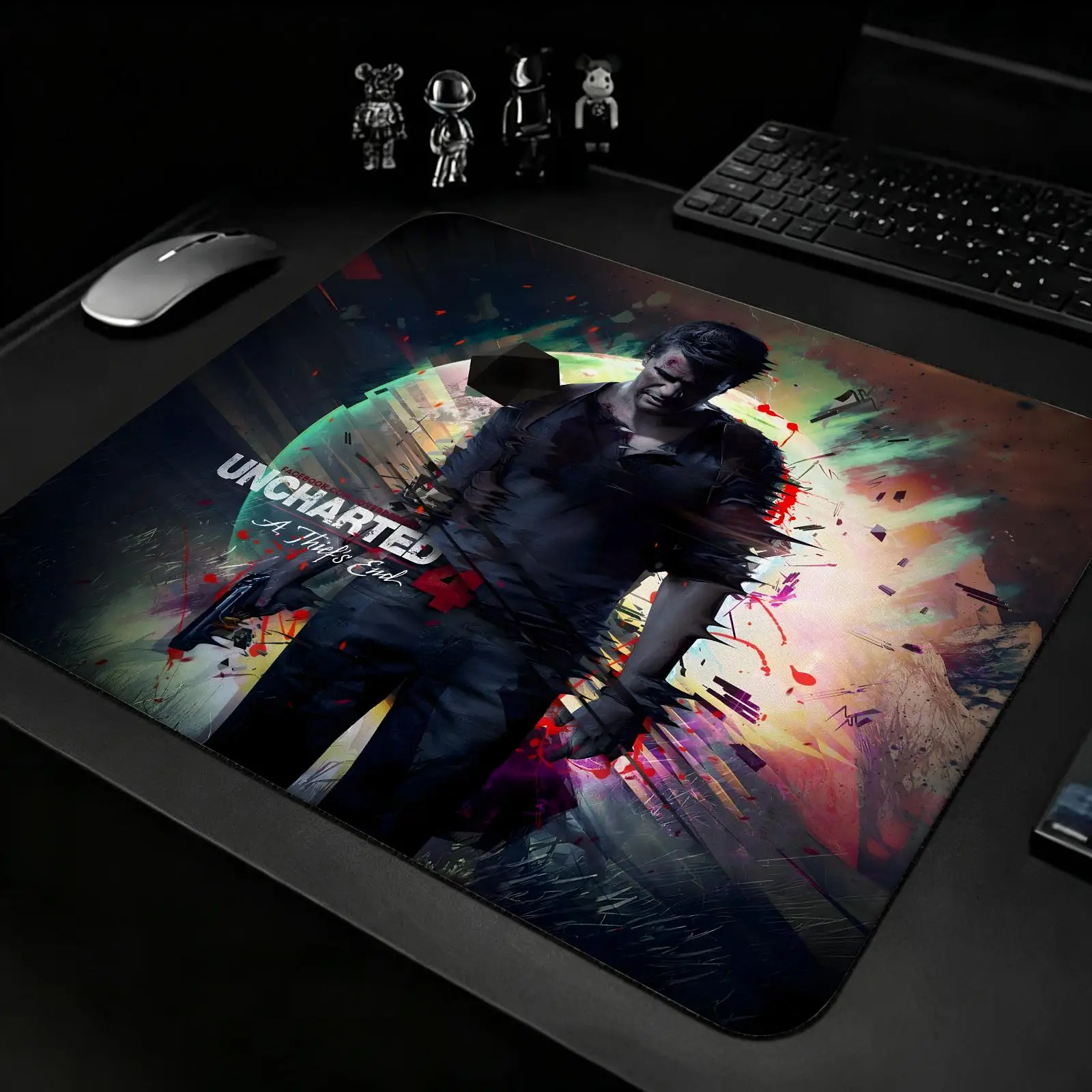 S/M/L Gaming Mat,Uncharted 4 A Thief's End Reinforced Stitched Edge,Portable Non‑Slip Pad for Laptop Office & E‑Sports Game Play