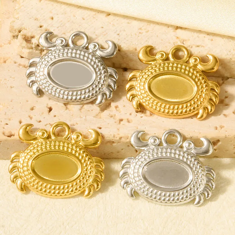 7Pcs/Lot Stainless Steel Sea Animal Starfish Conch Shell Fish Crab Pendant Dijes Para Bisutería Vintage Turtle Beetle Pendentif