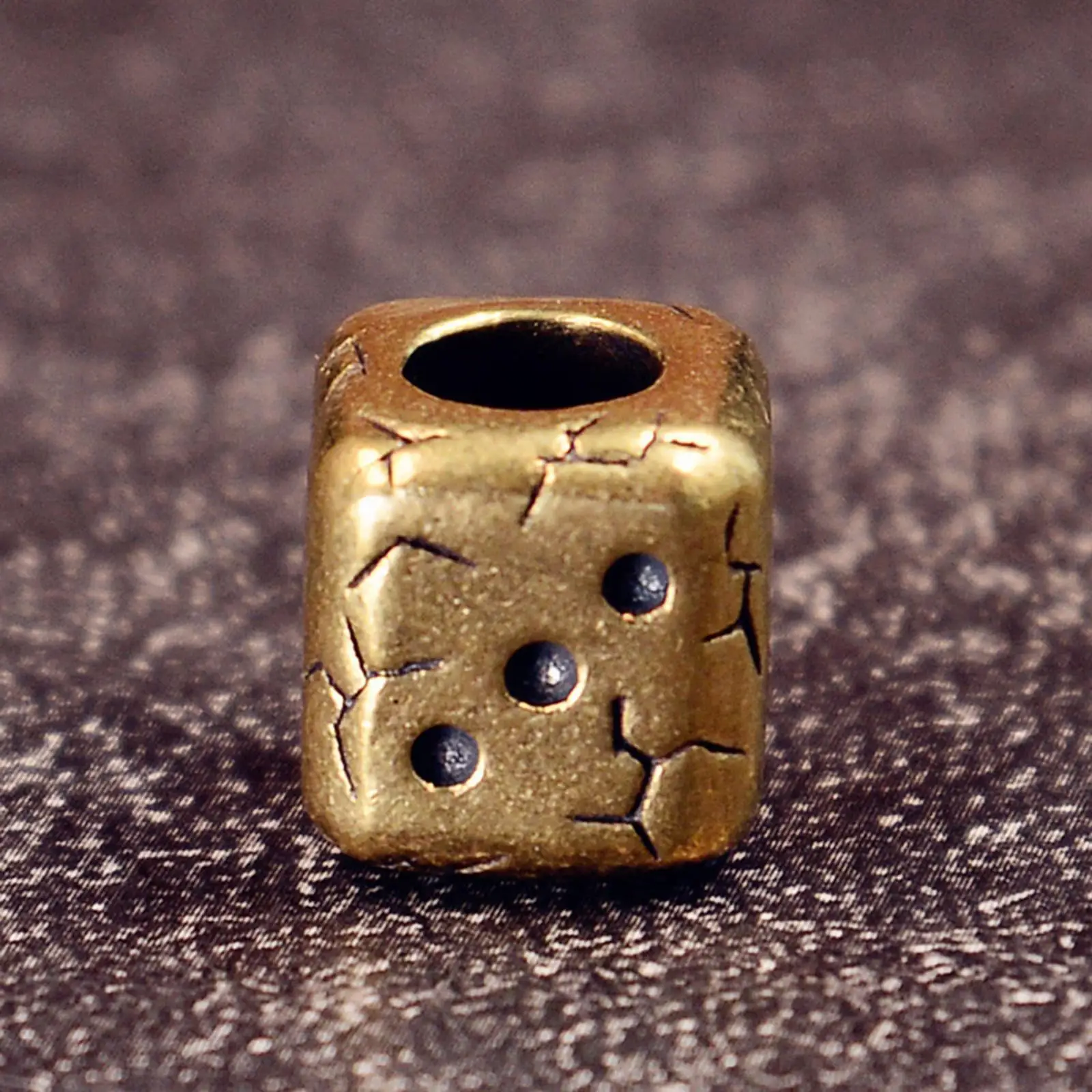 Brass Cube Dice Paracord Charm Pendant Accessories for Keyring Paracord DIY Set and Bracelet Making Kit
