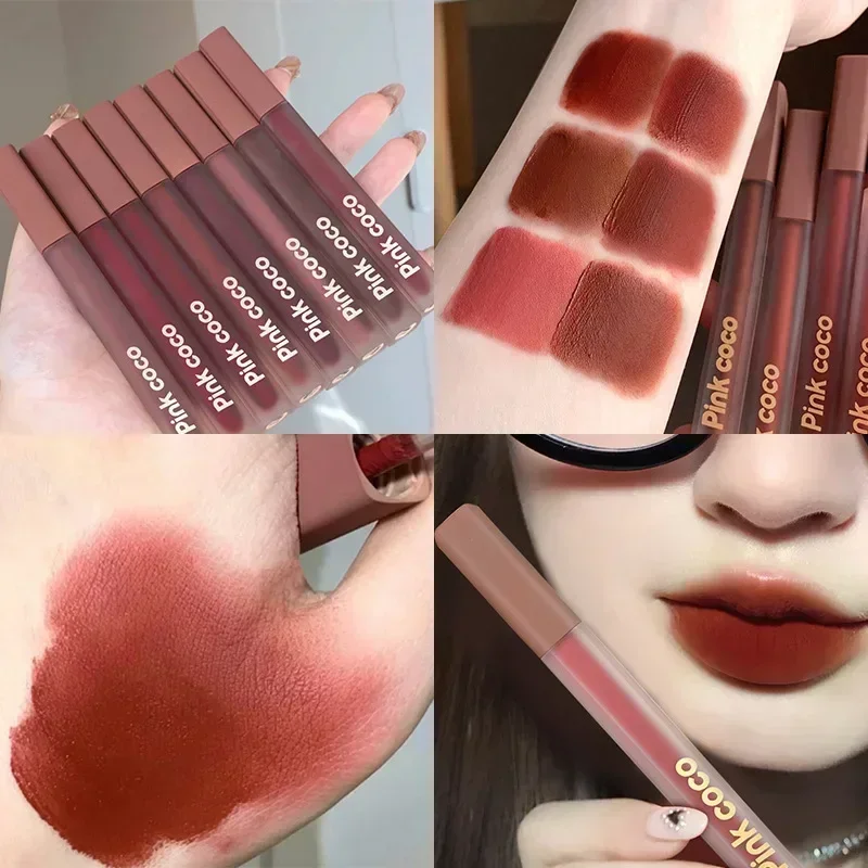 Mist Matte Lip Glaze Seidiger Samt Dauerhafter Lippenstift Wasserdicht Einfach zu tragende Lippenschlammfleck Korea Lippen Make
