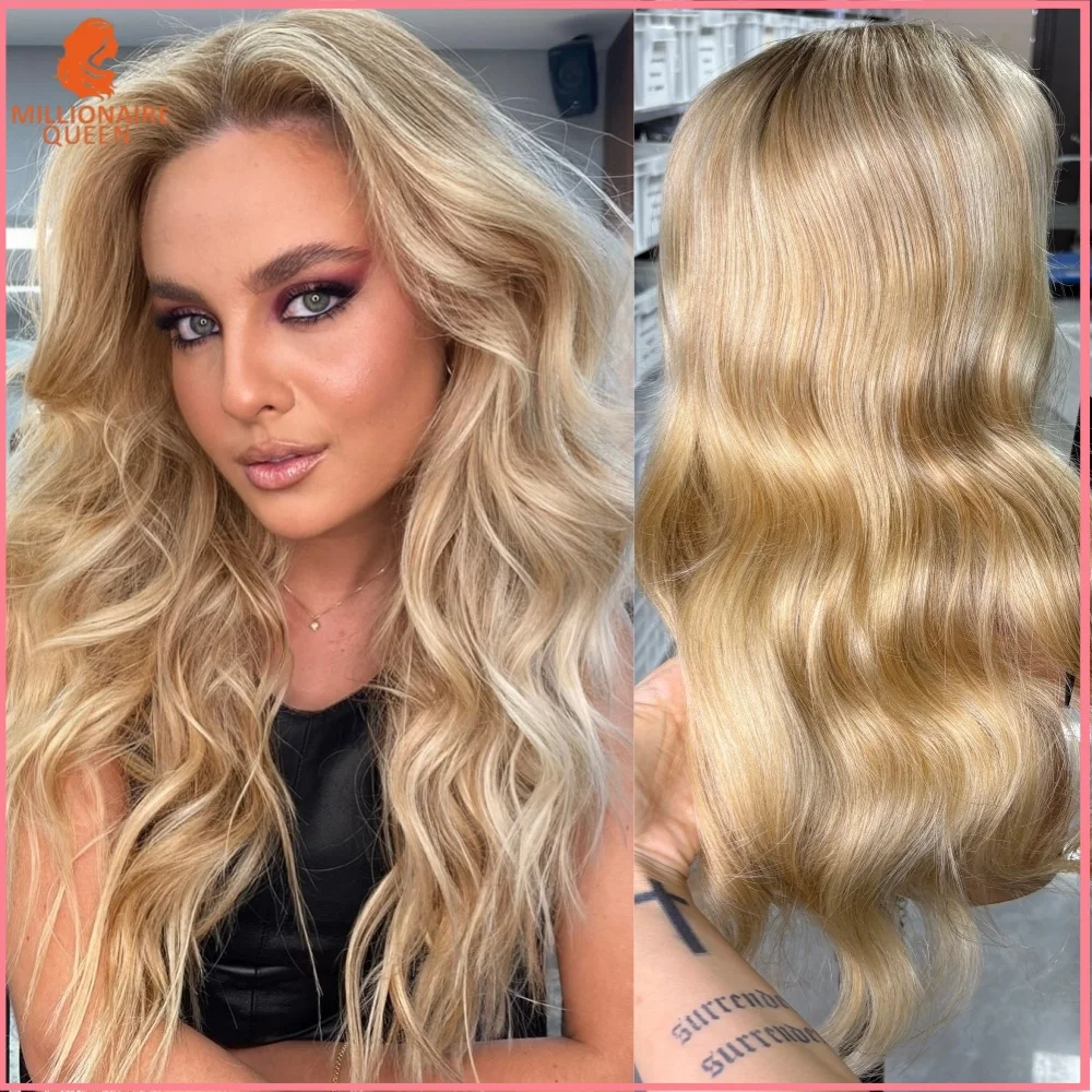 

Парик Millionaire Queen Balayage Ombre Highlight Lace Front из натуральных человеческих волос, 180% плотность, пепельно-русый, 13x6, с свободной линией роста волос