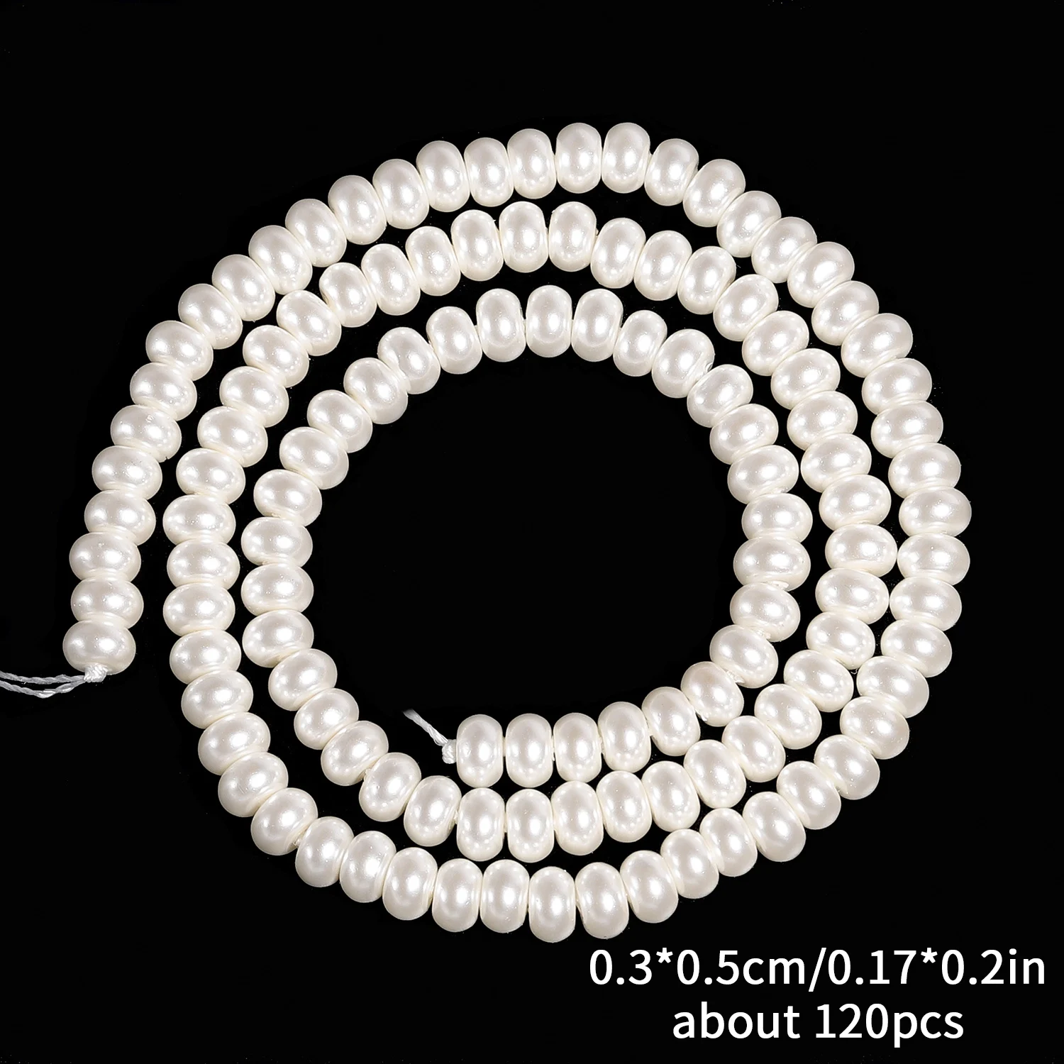 3-8mm Glass Bead Imitation Pearl Beads Loose Abacus Pearl Beads for DIY Earrings Necklace Jewelry Making Findings Accessories