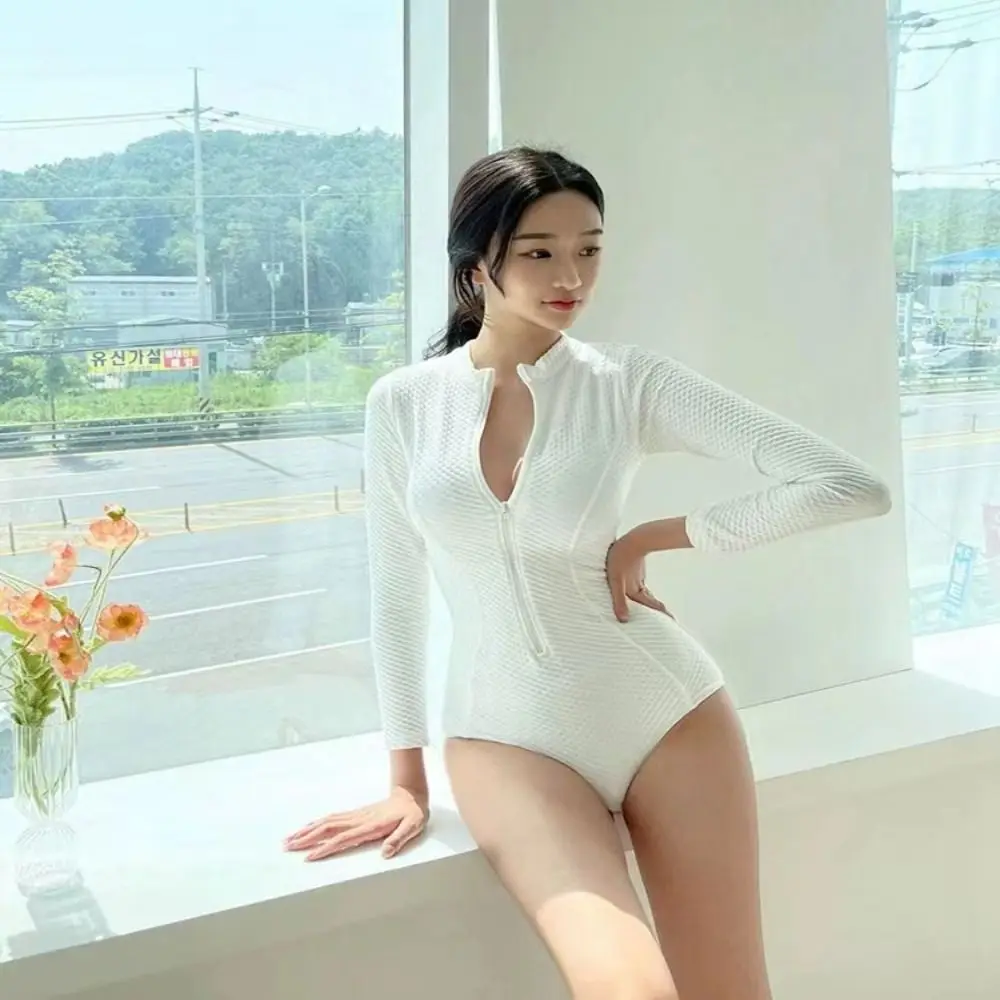 

Tummy-Control Design Super Fairy One-Piece Swimsuit Long Sleeve Slimming Effect Long Sleeve Swimsuit One-Piece Sun Protection