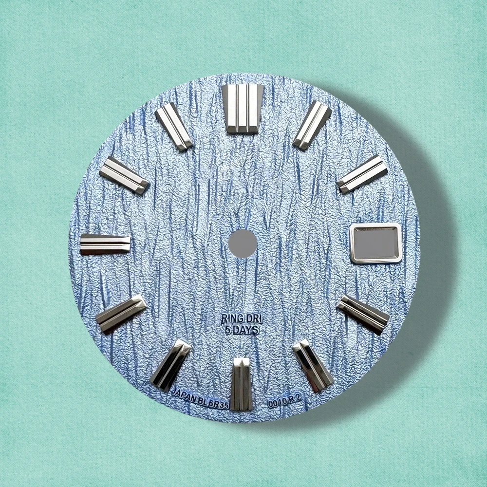 28.5mm G S Logo Glacier Dial Fit NH35/NH36 Japan Automatic Movement High-Quality Solid Nail Dial Watch Modification Accessories