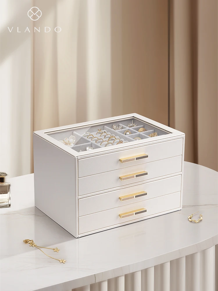 Velando's new jewelry box, high-end exquisite jewelry storage box, anti-oxidation