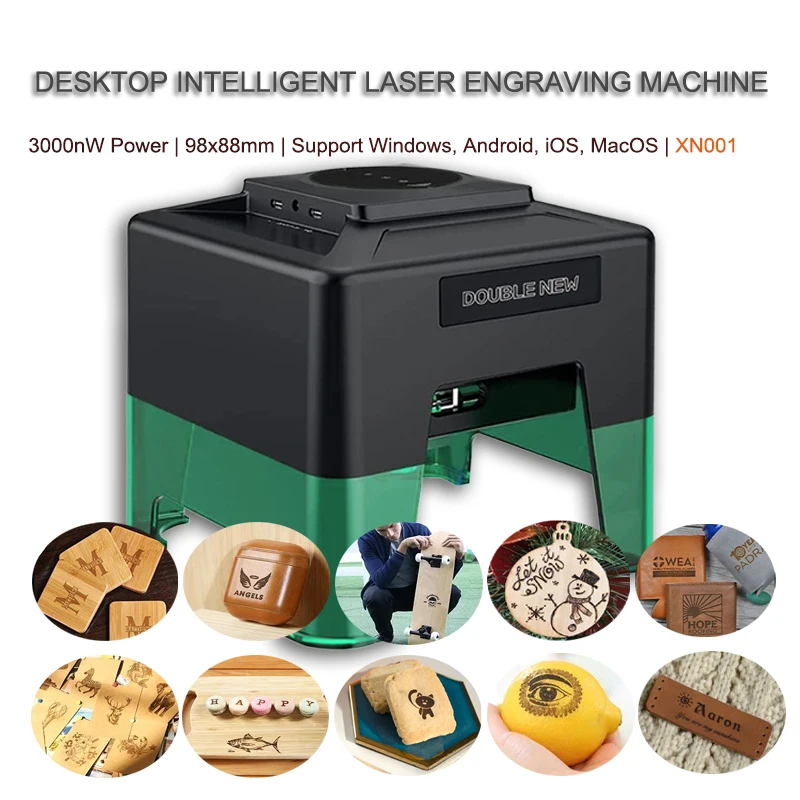 

3W Mini Laser Engraving Machine XN001 DIY Woodworking Bluetooth Laser Engraver Mini Logo Mark Printer Cutter Woodworking Tools