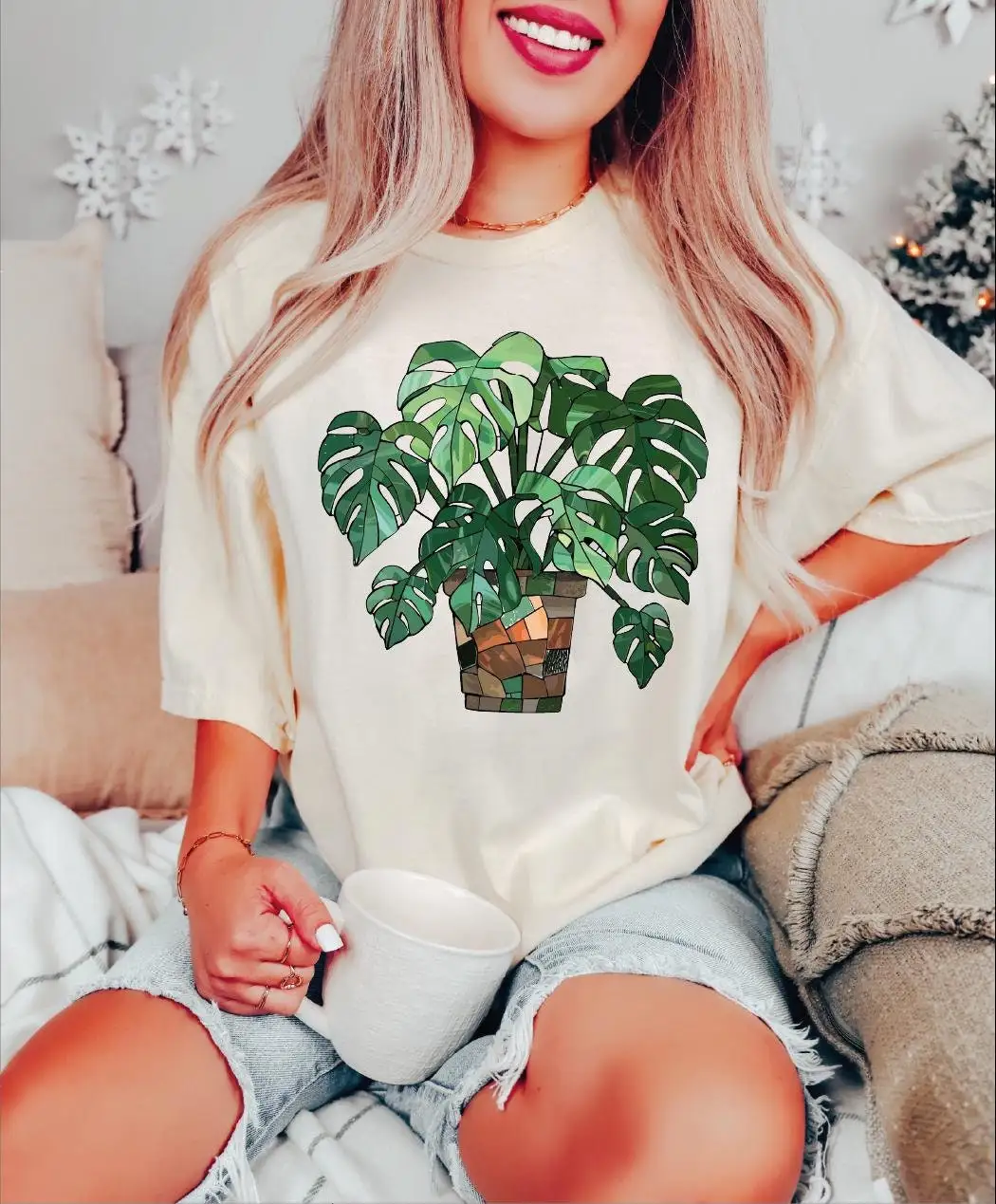 Comfort Colors Potted PlanT T Shirt Gardening Indoor Mom Botanical Lady s