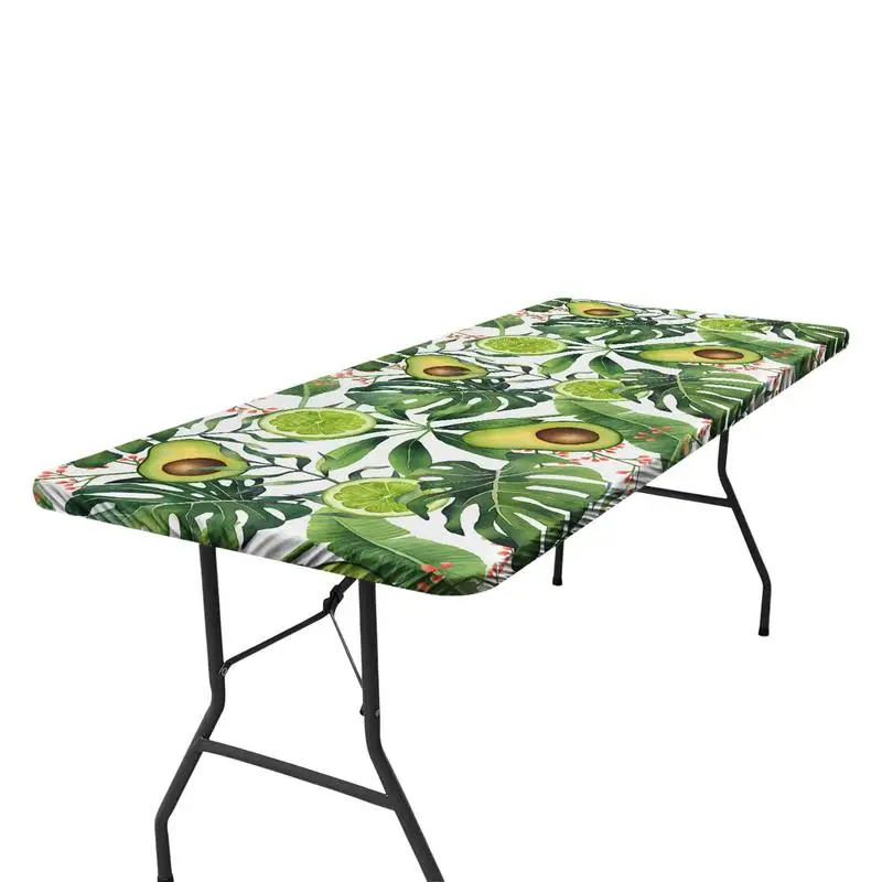 

Picnic Table Tablecloth Waterproof Elastic Table Cloth for Party Decoration Picnic Camping Windproof Rectangle Table Cover