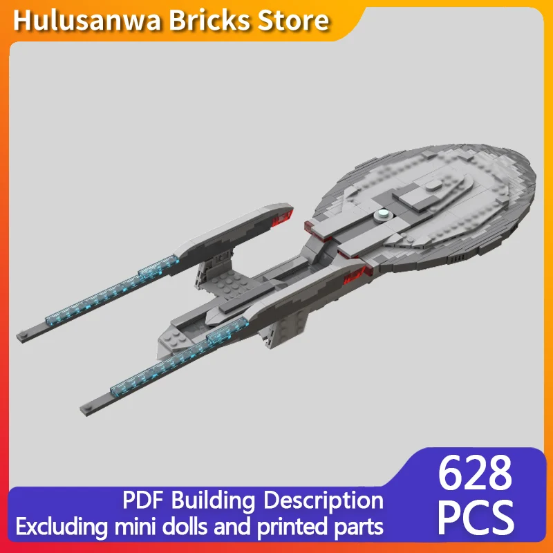 

Популярная модель фильма MOC, строительные кирпичи, крейсер для тяжелых исследований, модульные технологии, подарки, праздник, сборка, детские игрушки, костюм