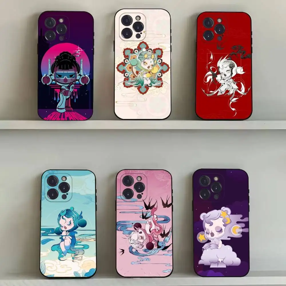 Cute S-SkullpandaS Phone Case For iPhone 16,15,14,13,12,11,Pro,Max,Plus,X,XS,SE4,E,Mini,Soft Black Case