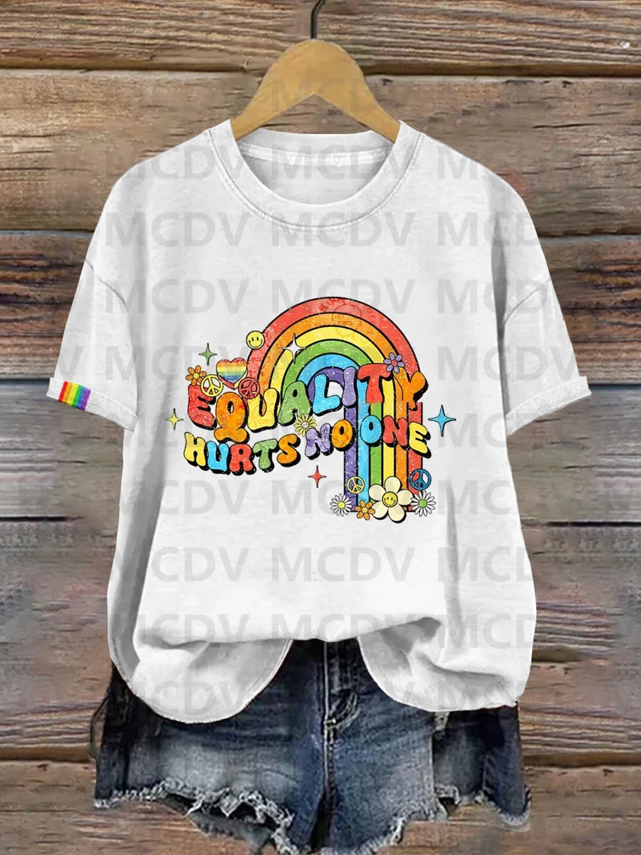 

Equality Hurts No One Peace And Love Rainbow Art Print T-shirt 3D All Over Printed Women's T Shirts