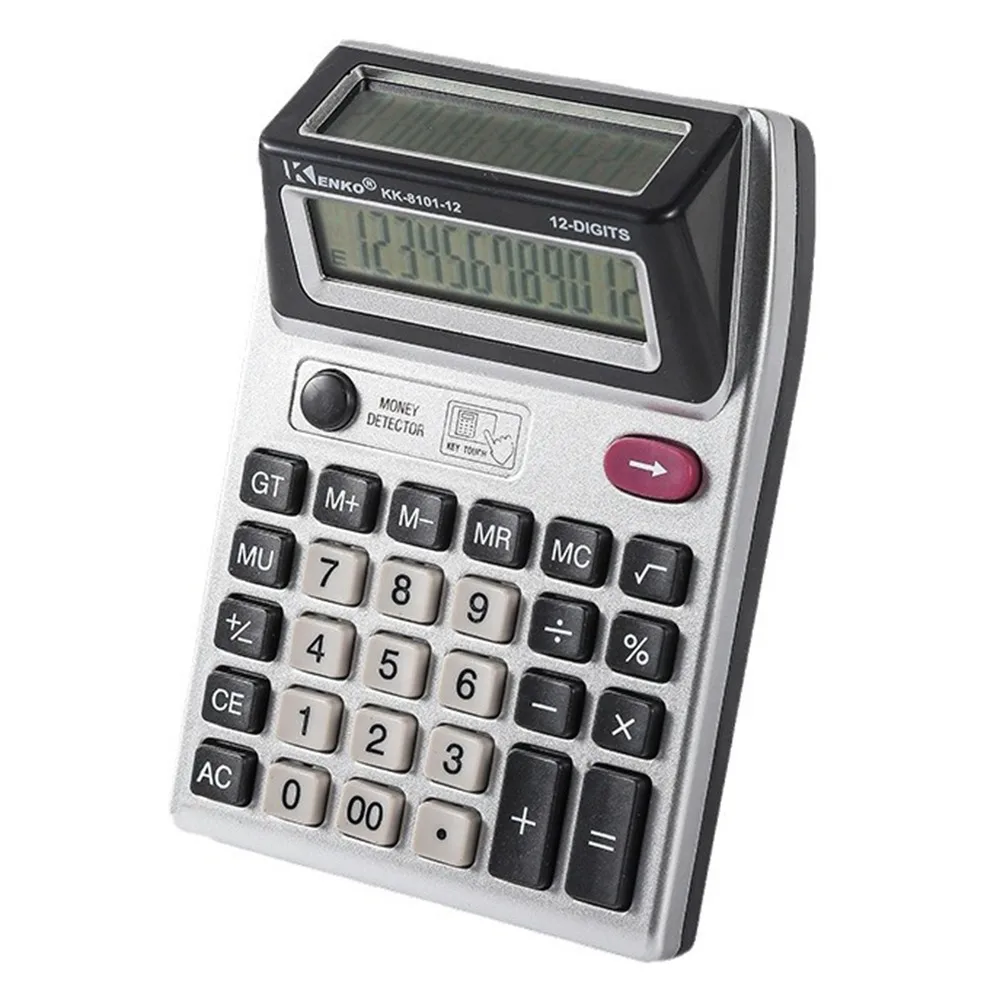 Dual Screen 12 Digits Calculator Large Screen Display Battery Powered Mechanical Calculator Portable Stationery