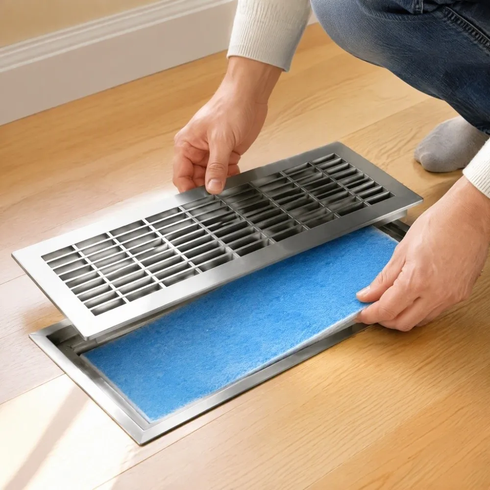 Reusable Air Filter Cotton Blue White Filter Pad Replacement Filter 10.5 x 10.5IN Dust Removal Air Conditioning Filter