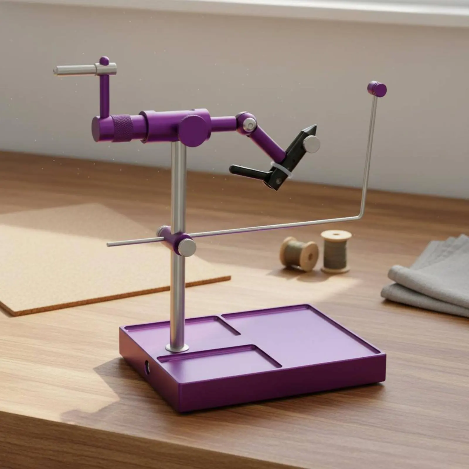 Fly Tying Vise 360 Degree Rotation Tabletop Fly Tying Vise Hobby Equipment Easy to Adjust Wire Holder