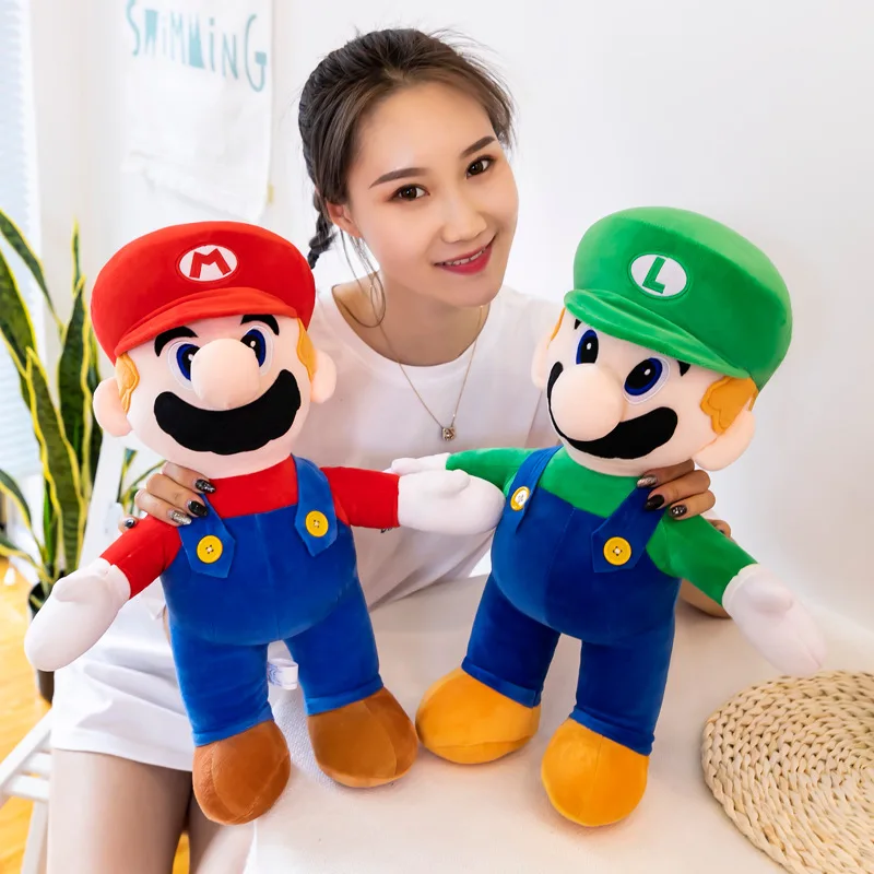 25cm Super Mario Bros Stuffed Animals & Plush Toys Dolls Accessor Luigi Action Figure Toy Decor Doll for Kids Birthday Xmas Gift