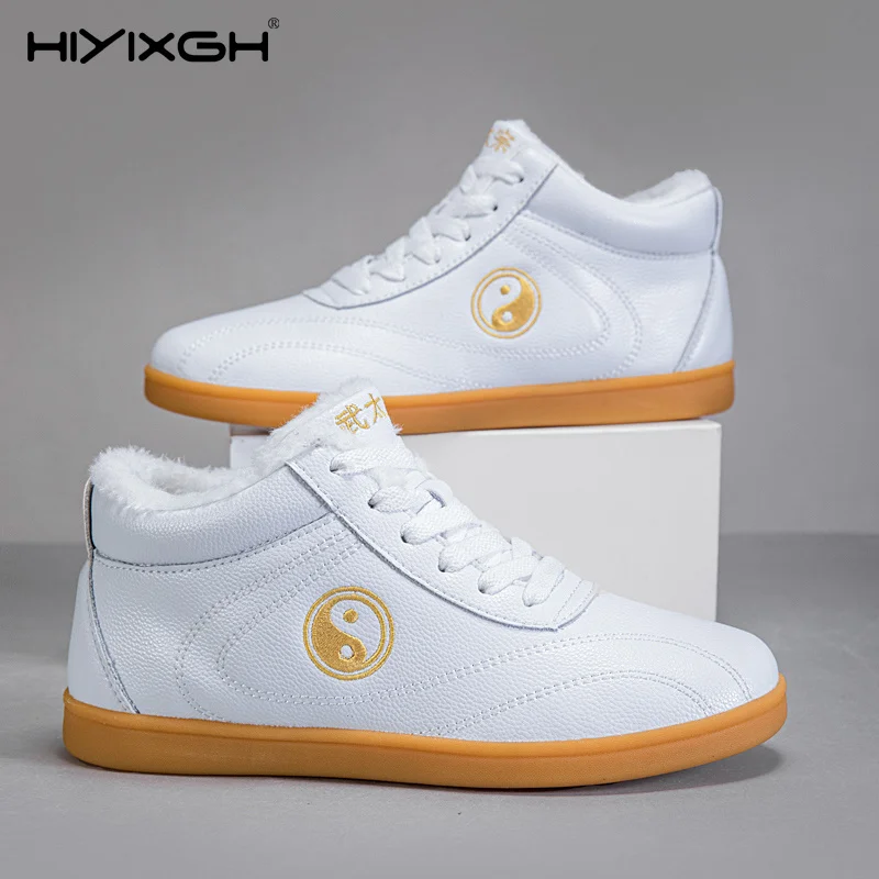 New Arrival Thick and Warm Adult Tai Chi Shoes Anti Slip Velvet Men's Martial Arts Shoe High Top Anti Slip Sports Shoes