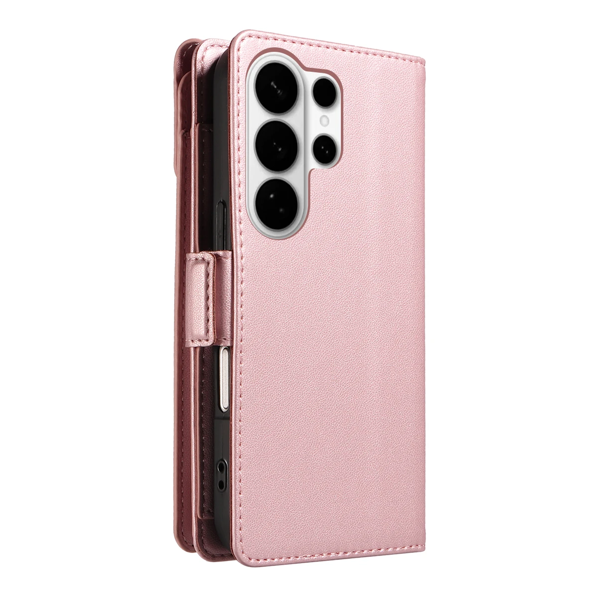 حافظة هاتف جلدية مغناطيسية لهاتف سامسونج جالاكسي S22 S23 S24 S25 Ultra Plus FE غطاء هاتف متعدد الجيوب