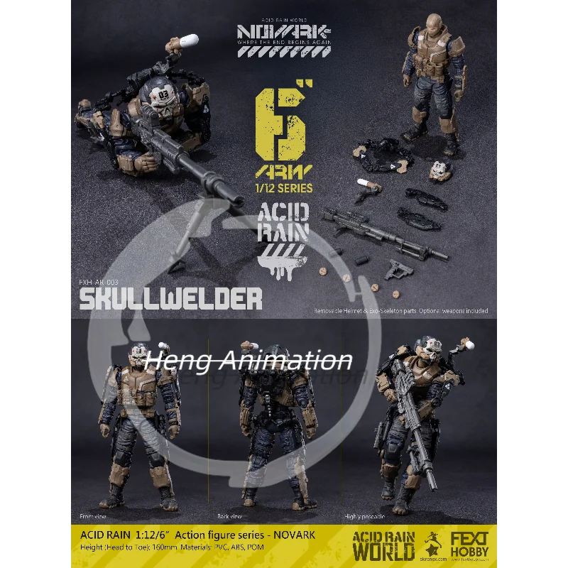 TA ácido chuva guerra 1/12 escala masculino AR-001 senhor/002 bandeira de guerra/003 crânio de soldagem/004 prol para modelo de figura de ação de 6 polegadas