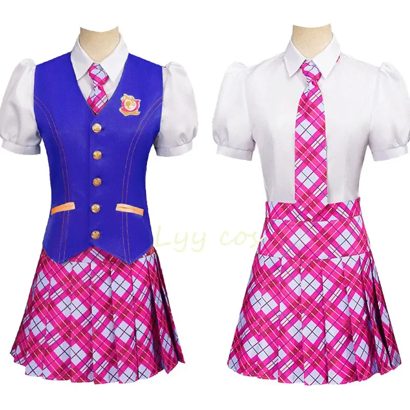 

Devin Delancy Cospaly Anime Princess Charm School Costume Women Blair Delancy Top Skirts Vest Set Halloween Clothing