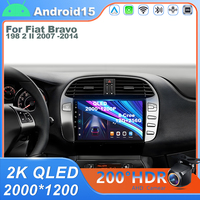 Android 15  Fiat Bravo 198 2 II 2007 -2014 Car Radio Multimedia Video Player Navigation GPS WIFI Head Unit Screen 5G DVD 2 din