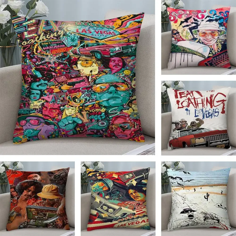 Fear and Loathing in Las Vegas Double-sided Printed pillow cover Short plush Suitable living rooms bedrooms throw cushion cover