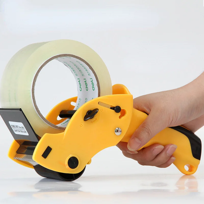 1pc Tape Sealing Packer Tape Dispenser Capable 6cm Width Sealing Tape Holder Cutter Manual Packing Machine Color Random