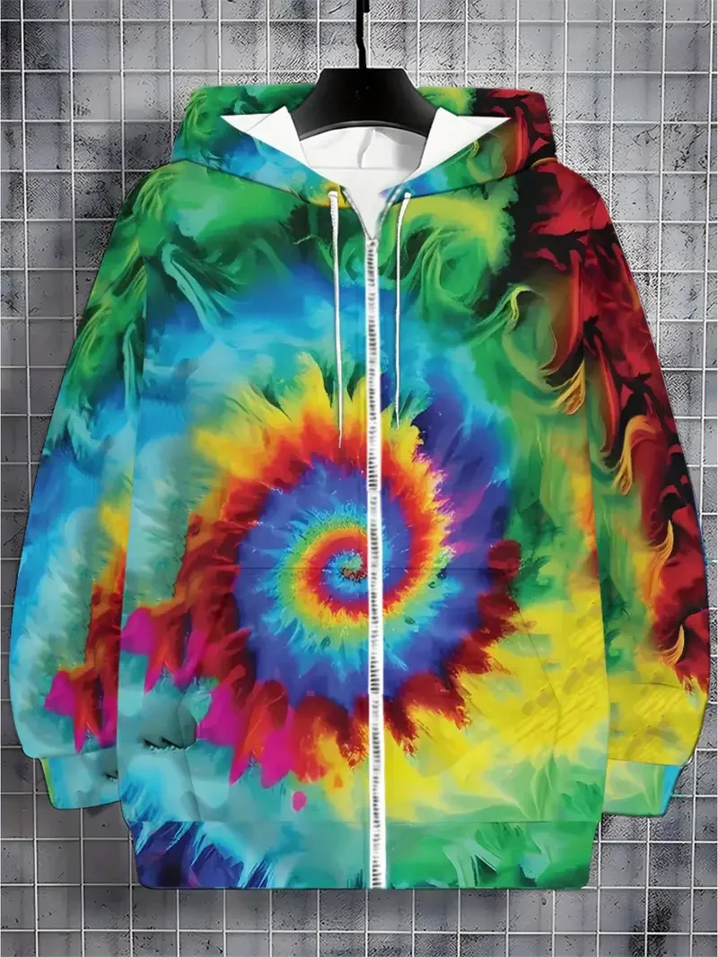 2026 Funny 3D Graphic Zip Up Hoodies Abstract Art Design Sweatshirts Women Unisex Casual Hip Pop Oversize Hoodies Y2k Clothes