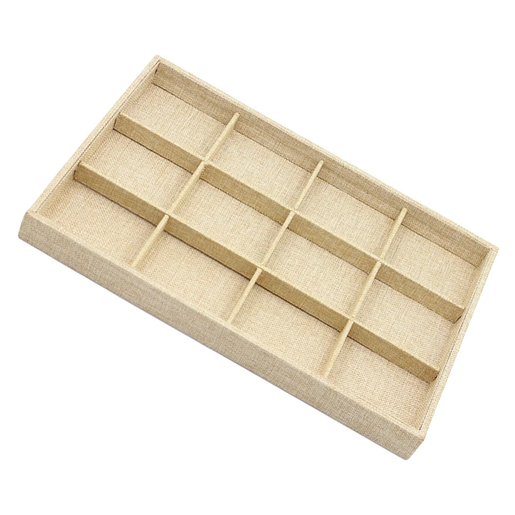 12 Grid Jewelry Display Tray Smooth Mdf Ring Showcase Rack Store Shop Rings Display Stand Jewelry Showcase Holder